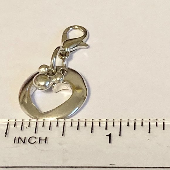 Vintage Mickey Mouse Heart Charm Bracelet Zipper Pull Backpack Purse Silver Tone - Picture 9 of 9